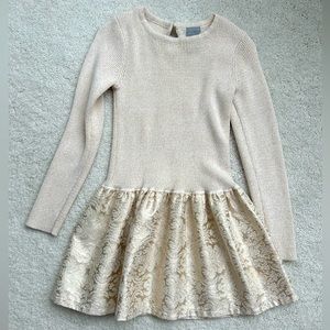 Tahari gold sweater dress size 7/8